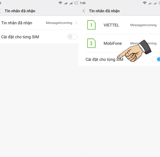 Cài đặt chuông chung trên 2 SIM